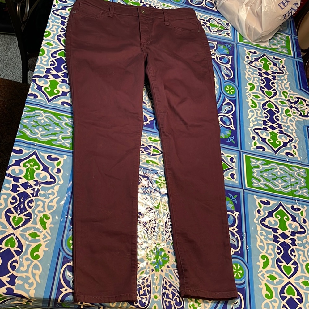 Burgundy pants. Brand new. Selling for $12.